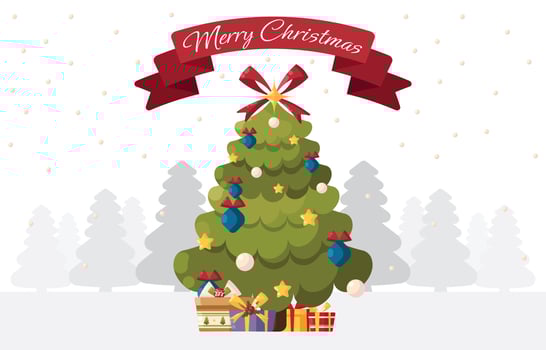 White Christmas Tree Background vector