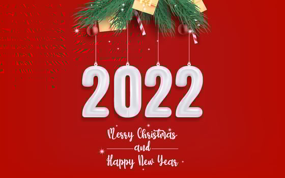 merry christmas and happy new year on red background. vector