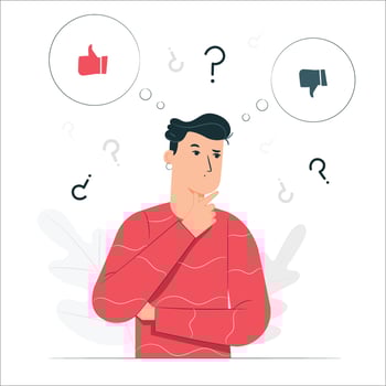 Man thinking and man having an idea set Pro Vector