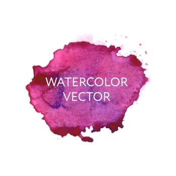 Abstract watercolor splash. Watercolor drop vector pink