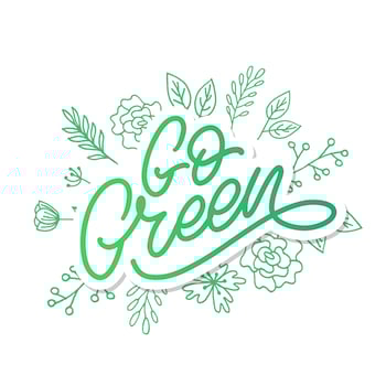 Go Green label, trendy brush lettering, inspirational phrase. Vegetarian concept. Vector calligraphy for vegan shop, cafe, restaurant menu, badges, stickers, banners, logos. Modern typography