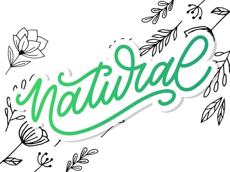 100 Natural Vector Lettering Stamp Illustration slogan calligraphy