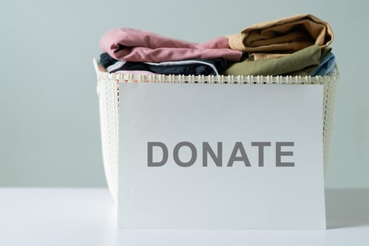 Old clothes are hoarded for donation photo