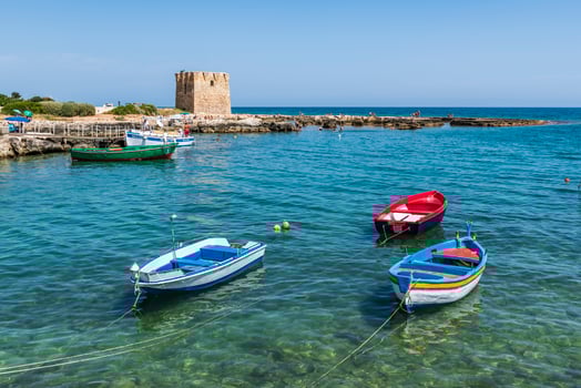 The bay of San Vito and its abbey, the sea of Polignano a Mare photo