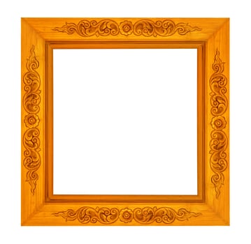 Wood frame on white background photo
