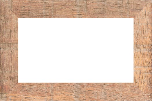Wood frame on white background photo