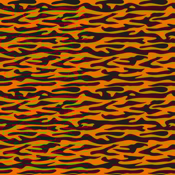 Seamless pattern of black stripes tiger on orange background. Bright print for the holiday, symbol of new year, festive design vector