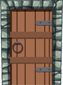 Ancient gate medieval style vector