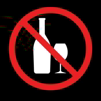 No Drinking Sign prohibition sign Alcohol vector