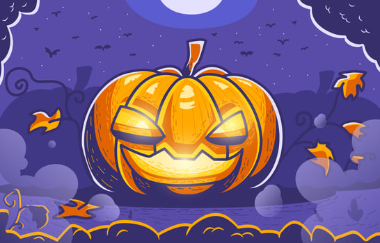 Spooky Jack O Lantern at Night vector