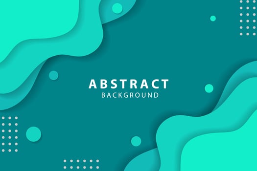 modern green wavy shape papercut background template vector