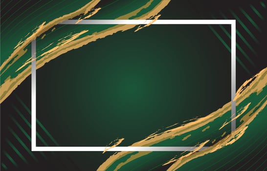 Luxury Green with Golden Brush Background vector