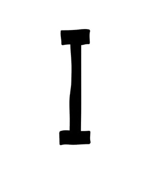 Bumpy elongated font. Capital letter. vector