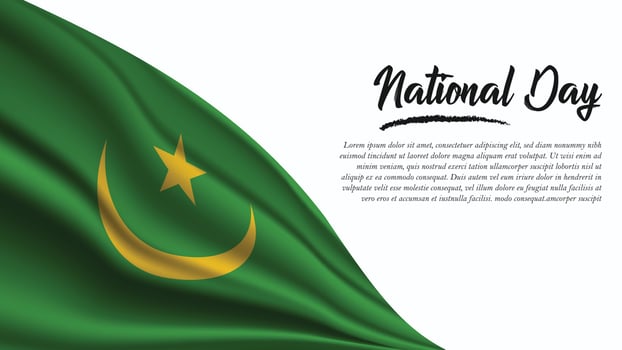 National Day Banner with Mauritania Flag background vector