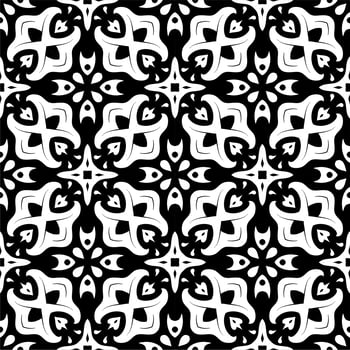 Black and white pattern ornament background. Ethnic seamless ready for print vector
