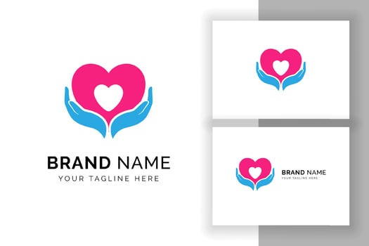 heart care logo design template vector icon illustration