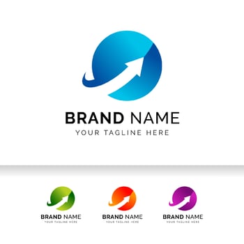 Growth up arrow business logo template. Market Statistic Report logo. vector