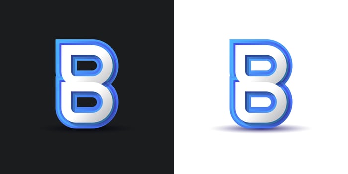Clean and Modern Letter B Logo Design in White and Blue. Graphic Alphabet Symbol for Corporate Business Identity vector