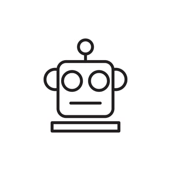 Robots outline vector icon. Thin line black robots icon, flat vector simple element illustration from editable artificial intelligence concept isolated on white background