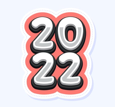 Happy new year 2022 with numbers vector illustration sport style. New year Design for calendar, greeting cards or print. Minimalist design trendy backgrounds banner, cover, card. Vector illustration.
