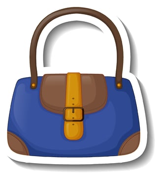 A sticker template with a women handbag isolated vector