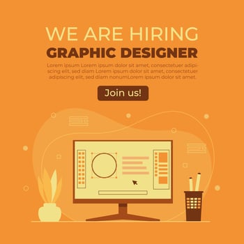 We are hiring graphic designer concept vector