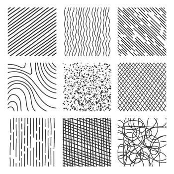 Irregular lines, stripes and strokes in different styles. vector
