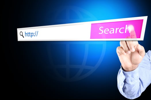 Hand Pressing Search Button photo
