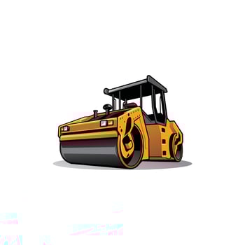 road roller asphalt construction vehicle vector