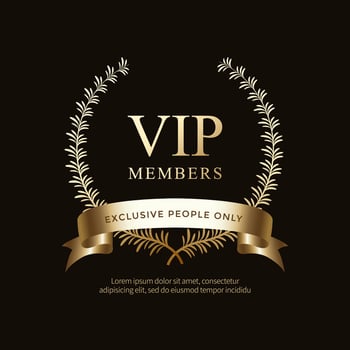 Luxury vip labels and golden badge objects vector