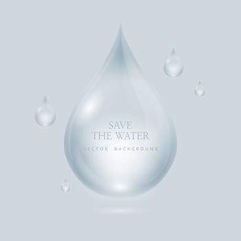 transparent water droplets , water drop object. vector