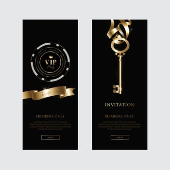 Luxury vip invitations and coupon backgrounds vector