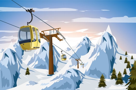 Winter mountains landscape Ski vector