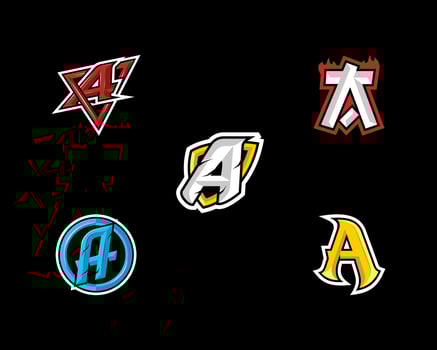 initial A esports logo vector