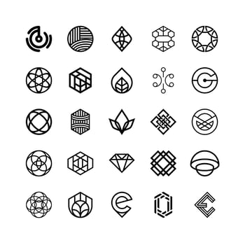 Geometric Shape Set Logo vector