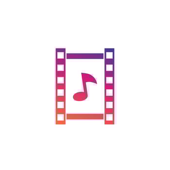 multimedia icon, video and music vector