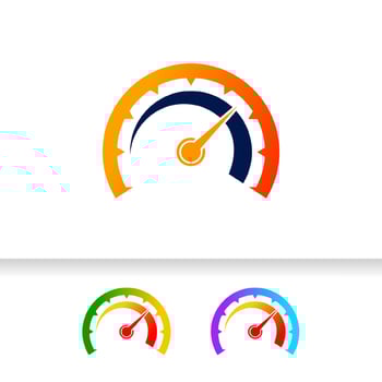 speed indicator vector icon. speedometer symbol design template