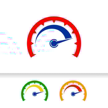 speed indicator vector logo design. speedometer icon symbol design template
