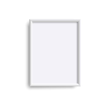 Blank vertical picture frame, realistic white vertical picture frame, A4 vector