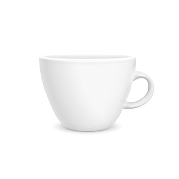 Coffee white cup photorealistic style isolated on white background vector