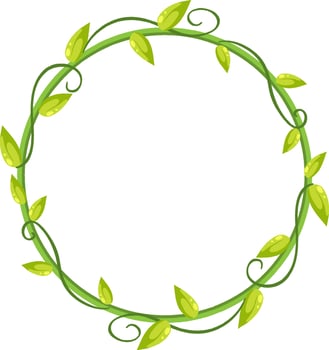 Simple plants and leaves frame banner vector