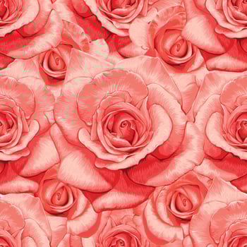 Seamless pattern floral vintage Rose flowers background. vector