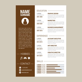 Professional CV resume template design and letterhead vector