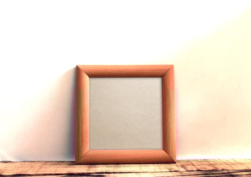 Wooden Frame Mockups with wooden background photo