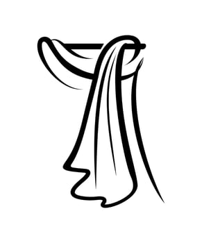 curtain logo on white background. textiles for interior design vector