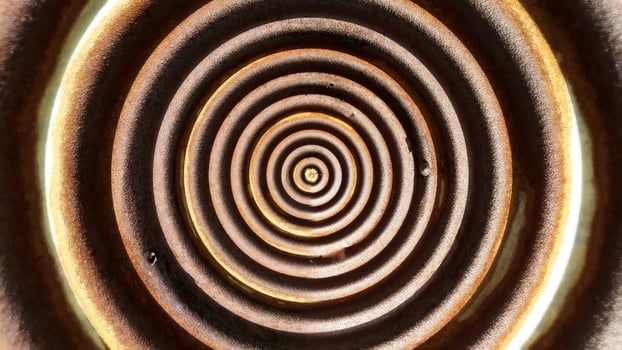 Old rusty round zinc wall texture and background. photo