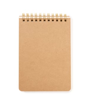 Spiral notepad Isolated on white background. Template mock up photo