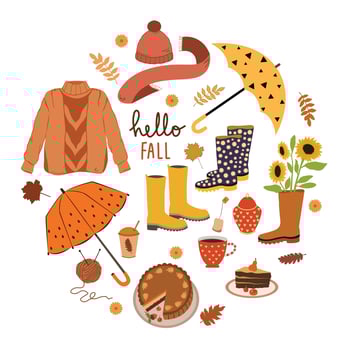 Autumn cozy elements vector