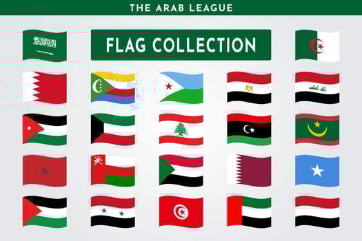 Set of The Arab League Flag Design vector