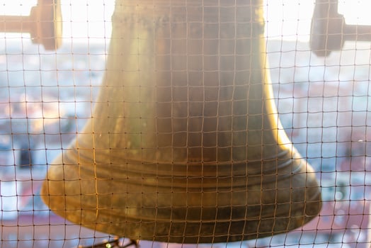 close large bronze bell in the cathedral tower photo